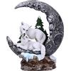 Nemesis Now Lunar Companions Statuetta 19,3 cm, scultura lupo e luna, in resina, fantasia gotica, in resina dipinta a mano