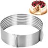 VINATO Anello Regolabile per Torte 24-30 cm - Stampo in Acciaio con Altezza 8 cm e 7 tacche di Taglio - Taglio Uniforme per tortiera, Frost Form, Mousse - Lavastoviglie