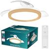 Philips Bliss Ventilatore a Soffitto con Pale Retrattili e Lampadina LED, 3 Pale, Pala Aperta 106 cm, 4.500 lm, Luce Bianca Tunabel 3.000-6.500 K, Intensità Regol. Fino al 5%, Telecomando Incl., Legno