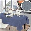PENSIERI DELICATI ‎PENSIERI DELICATI Tovaglia 140 x 190 cm Made in Italy, Telo Copritavolo 100% Cotone Puro Riciclato Tinto in Filo, Fantasia Tinta Unita Blu, Tovaglia Rettangolare Ecologica