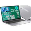ASUS Notebook ExpertBook 15,6 Intel Core 5-210H 14ª Gen fino a 5GHz, 16GB RAM DDR5, 512 GB SSD, Win11 Pro, incluso Antivirus Compatibile KASPERSKY Tastiera QWERTY, Fingerprint