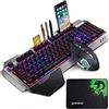 LexonElec Set tastiera wireless 2,4 G ricaricabile 3800 mAh grande capacità sensazione meccanica arcobaleno retroilluminato tastiera gamer 2400 DPI 7 colori mouse respiratorio 6 pulsanti mouse