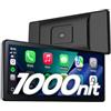 CarpodGo T4 8,9″ Schermo Portatile Wireless da 1000 nit a 60fps CarPlay per Apple CarPlay & Android Auto,supporto magnetico a sgancio rapido con alimentazione tramite Pogo-Pin,touchscreen Full HD