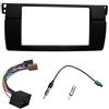 KIRYU Plancia Autoradio Cornice Fasce Radio 1/2Din Per BMW Serie 3 E46 1998-2005 Pannello DVD Stereo Montaggio Su Staffa Refitting Kit Rivestimento Cornice CD Lunetta