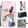 KENHONER Custodia per Samsung Galaxy A51, ragazza | Portafoglio Pelle PU, Magnetica, Resistente Agli Urti, Scomparto Carte Credito, Pieghevole, Flip Libro, Motivo