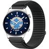 GIOPUEY Cinturini Compatibile con Honor Watch GS 3, Nylon Traspirante Sport Loop Cinturino in Morbido Nylon Intrecciato Strap Band - Black