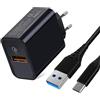 Happy Buying 18W Caricabatterie Ricarica Rapida Caricatore USB per Xiaomi Redmi Note 8/8 Pro/8T/9/9 Pro/10/10 Pro/11/11S/12/13/13 Pro 5G/14T,Redmi 14C 14R 13C 12 10C 9 9t A3,Xiaomi Mi 9 10 11 lite, Poco X3 X6