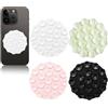 Vilbocr 4 supporti adesivi in silicone con ventosa per telefono, 7,9 x 7,9 cm, mani libere, supporto forte per selfie e video, durevole, facile da usare, per tutti i telefoni (bianco, nero, rosa,