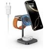 LULULOOK [Certificato Qi2] stazione di ricarica per Apple Watch e iPhone, in alluminio 3 in 1 con ricarica rapida da 15 W, per iPhone 17/16/15/14/13/12, 5W per Apple Watch Ultra 3 2 1, AirPods Pro 3