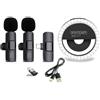 Bontempi | 2 Microfoni Wireless Lavalier con Ring Light, Compatibile con Smartphone, Tablet, Laptop, PC, 8.5x8.5x2.7 cm