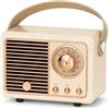 MONTY SOUL Mini Cassa Bluetooth Retrò 5W, Altoparlante Portatile HiFi 360°, Radio FM, Microfono Integrato, Supporto Scheda TF, USB e AUX, Batteria Ricaricabile 400 mAh (HM11)