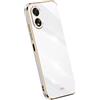 RonRun Cover Compatibile con Oppo Realme C67 4G, Silicone Flessibile Alla Moda Galvanizzata Ultra Sottile Resistente Cover - Bianco