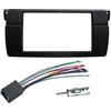 KIRYU Plancia Autoradio Cornice Fasce Radio 1/2Din Per BMW Serie 3 E46 1998-2005 Pannello DVD Stereo Montaggio Su Staffa Refitting Kit Rivestimento Cornice CD Lunetta