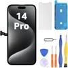 LL TRADER Schermo per iPhone 14 Pro LCD 6,1'' e Kit di Riparazione | Display FHD con 3D Touch e Digitalizzatore, Dotato di Nastro Adesivo Impermeabile e Pellicola Protettiva