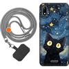 vingarshern Cover WIKO Y60 Custodia in Silicone Sottile,Wiko Y60 Cover Antiurto Con Motivo,Wiko Y60 Case Silicone Con Catena/Cordino per Cellulare,Modèle*01