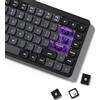 LQXQ Low Profile Keycaps, Double Shot PBT 60 75 100%, grigio scuro/viola | PC trasparente, per la maggior parte degli switch MX Tastiera meccanica (solo tastierini)