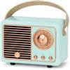 MONTY SOUL Mini Cassa Bluetooth Retrò 5W, Altoparlante Portatile HiFi 360°, Radio FM, Microfono Integrato, Supporto Scheda TF, USB e AUX, Batteria Ricaricabile 400 mAh (HM11) (Menta)