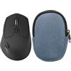 kwmobile Custodia Mouse Wireless per Logitech M720 TRIATHLON / M705 MARATHON - Cover Mouse Wireless Gaming con Cerniera - Astuccio in Velluto a Coste e Neoprene - blu vintage