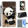 KENHONER Custodia per Honor 90 Lite 5G, Panda | Portafoglio Pelle PU, Magnetica, Resistente Agli Urti, Scomparto Carte Credito, Pieghevole, Flip Libro, Motivo