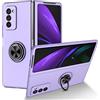 COQUE Custodia per Samsung Galaxy Z Fold 2, con supporto video ad anello, pieghevole per Samsung Galaxy Z Fold 2, colore: Viola