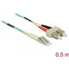 DELOCK Cable Cavo in fibra ottica da LC a SC multimodale OM3 0,5 m