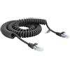 Delock Cavo a spirale RJ50 maschio-maschio, 2 m, flessibile, nero, Cat. 5e