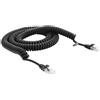 Delock Cavo a spirale RJ50 maschio/maschio, 3 m, nero, flessibile, Cat5e