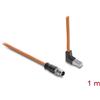 Delock Cavo M12 con codifica X, da 8 pin a RJ45 con angolazione a 90° verso l'alto, Cat. 6A, 1 m, arancione