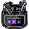Thunelec 2026 Cuffie Bluetooth, 48 Ore Auricolari Bluetooth 5.4 Touch Screen, ANC/ENC Cancellazione Rumore Cuffie Senza Fili, 5 Equalizzatore, Stereo Hi-Fi Cuffie Wireless, IPX7 Impermeabile Cuffiette Nero