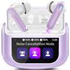 Thunelec 2026 Cuffie Bluetooth, 48 Ore Auricolari Bluetooth 5.4 Touch Screen, ANC/ENC Cancellazione Rumore Cuffie Senza Fili, 5 Equalizzatore, Stereo Hi-Fi Cuffie Wireless, IPX7 Impermeabile Cuffiette Viola