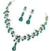 Holibanna Set di Accessori da Sposa Raffinati Collana e Orecchini in Cristallo, Design Attuale in Lega di Zinco, Accessori per Abito da Cerimonia e Feste Speciali