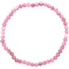 Taddart Minerals - Bracciale rosso rosa in pietra naturale rubellite tormalina con sfere sfaccettate da 4 mm montate su filo di nylon elastico - fatto a mano, 18 cm, Gomma, Rubellite tormalina