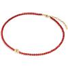 COAI Collana Donna Corniola Rossa Naturale, Collana Occhio Turco Portafortuna da Donna con Perline Rosse Sfaccettate di Pietre Naturali, Stile Estivo Minimalista