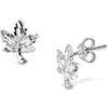 WithLoveSilver - Orecchini in argento sterling 925, taglio a diamante, foglia d'acero, Canada, argento sterling