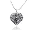 WithLoveSilver - Collana con Ciondolo a Forma di Cuore e Ali d'Angelo, in Argento Sterling 925, Lunghezza 45,7 cm
