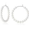 Candyfancy Orecchini a cerchio in argento 925 con perle, piccoli orecchini a cerchio con perle, per donne e ragazze, 20/30/40 mm
