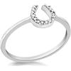 Tuscany Silver Anello da donna in argento sterling placcato rodio con ferro di cavallo in zirconi - Misura N