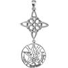 ENTREPLATA Ciondolo in argento Sterling 925 da donna, amuleto magico, bianco, per collana girocollo, simbolo celtico, nodo della strega e tetragramatone, doppia protezione