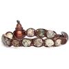 Tamashii bracciale 1 giro originale tibetano linea diamond cut realizzato con pietra naturale da 8 mm turchese africano e cordoncino marrone.Unisex.Tg unica.BHS911-75