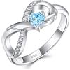 starchenie Anello Infinito Anello di Fidanzamento con Pietra Portafortuna a cuore in Argento 925 per Donne