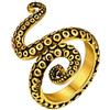 ChainsHouse Anello da uomo e da donna, in acciaio inox, placcato oro 18 kt, stile retrò, punk, gotico, antico, polipo, serpente, rettile (con confezione regalo)