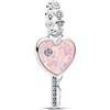 The Charmery Charm a forma di cuore rosa, in argento 925, compatibile con braccialetti Pandora, Trollbeads, Chamilia, Biagi e molti altri braccialetti con charm del Regno Unito.