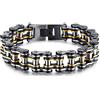 bigsoho Bracciale da moto da uomo, in acciaio inox, tricolore, 215mm, Acciaio inossidabile, Senza pietra.