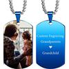 INBLUE Collana con Ciondolo Personalizzato Etichetta per Cani Data/Testo/Foto Collana in Acciaio Inossidabile per Uomo Donna Ragazzi Ragazze Bundle Catena Regolabile, Portachiavi, Silenziatore