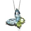 Never Say Never Collana in oro bianco 18 kt con pietra colorata, 40 cm, Oro, Zirconia cubica