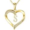 TINGN Collana in oro da donna con lettere, placcata in oro 14 carati, a forma di cuore, con lettere dalla A alla Z, regalo di compleanno, regalo personalizzato per donne, ragazze, fidanzate, donne
