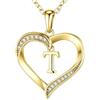 TINGN Collana in oro da donna con lettere, placcata in oro 14 carati, a forma di cuore, con lettere dalla A alla Z, regalo di compleanno, regalo personalizzato per donne, ragazze, fidanzate, donne