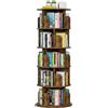 Homieasy 5 Ripiani Libreria Girevole a 360 Gradi, Marrone Rustico