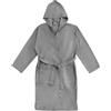 LARA MORADA Accappatoio in Microfibra da Viaggio Uomo e Donna con Cappuccio, Tasche e Cintura - Salvaspazio in Tinta Unita Unisex, Super Assorbente e Asciugatura Rapida per Mare Piscina e Palestra (Grigio S)