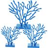 Generico Scultura Legno Corallo Blu 3 Pezzi, Decorazione Mediterranea | Decorazioni Legno Mare, Centrotavola Ufficio e Scrivania, Ornamento Realistico per Foto